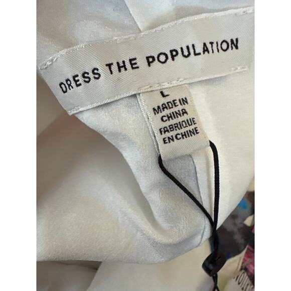 Brand New Dress the Population Women's Large Rogue Multi Mini Dress One shoulder - Picture 6 of 8